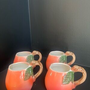 Peach Handle Mug Set